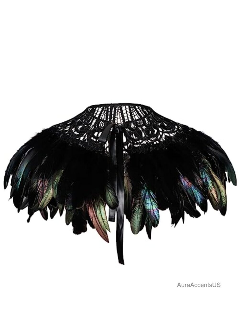 Feather Necklace Choker Gothic Harness Halloween Costume Accessory